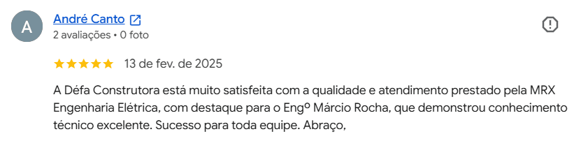Avaliação de cliente da MRX no Google — 7
